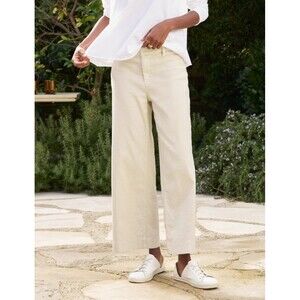 Frank & Eileen Wexford Size 6 Pants Tan Cement Flax Wide Leg Luxury Beach